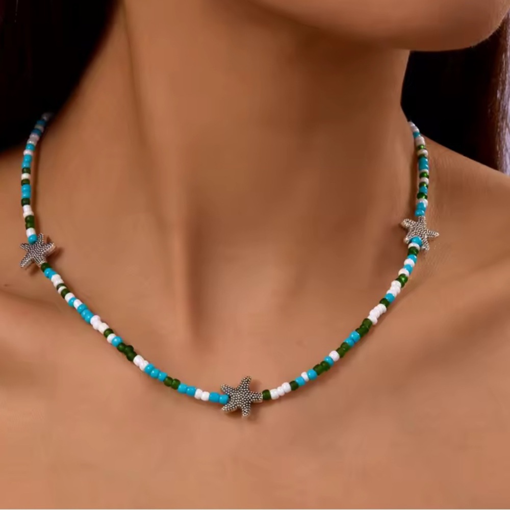 Starfish Beaded Necklace - Multicolor